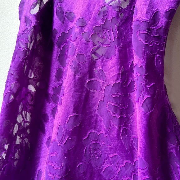 Victoria's Secret Gold Label Purple Floral Print Slip Lingerie Dress Sz S - Picture 5 of 13